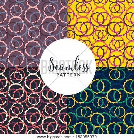Seamless geometric pattern in different color. Seamless decorative template texture. Vector stock.