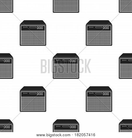 Guitar amplifier icon in black style isolated on white background. Musical instruments pattern vector illustration
