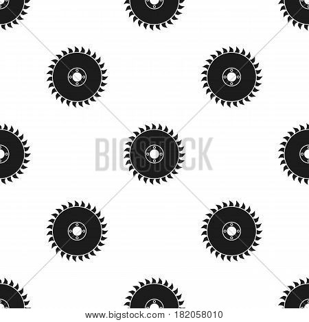 Saw disc icon in black style isolated on white background. Sawmill and timber pattern vector illustration.