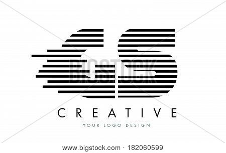 Gs G S Zebra Letter Logo Design With Black And White Stripes