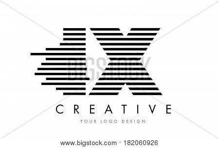 Ix I X Zebra Letter Logo Design With Black And White Stripes