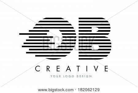 Ob O B Zebra Letter Logo Design With Black And White Stripes