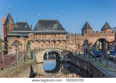 Canal And City Gate Koppelpoort In Amersfoort