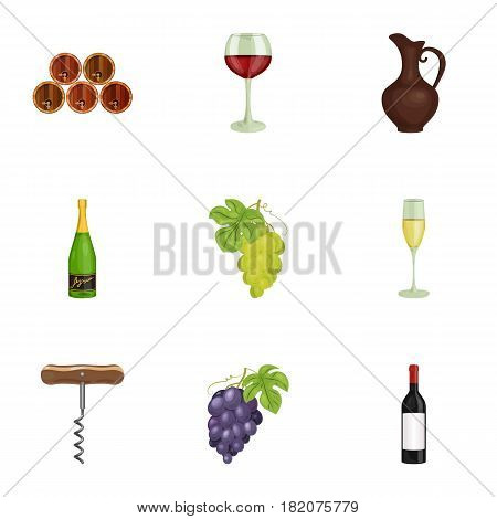 Wine products. Growing grapes, wine.Vine production icon in set collection on cartoon style vector symbol stock web illustration.