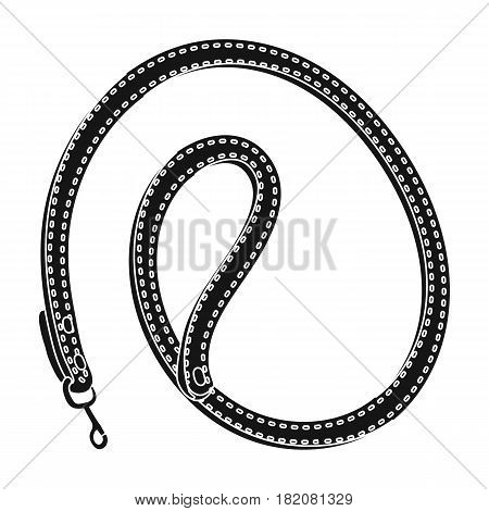 Leash for animals.Pet shop single icon in black style vector symbol stock illustration .