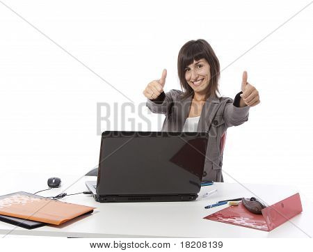 Business-Frau zu gewinnen