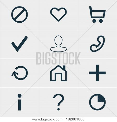 Vector Illustration Of 12 Member Icons. Editable Pack Of Mainpage, Renovate, Emotion And Other Elements.