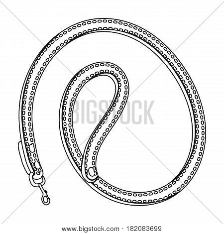 Leash for animals.Pet shop single icon in black style vector symbol stock illustration .