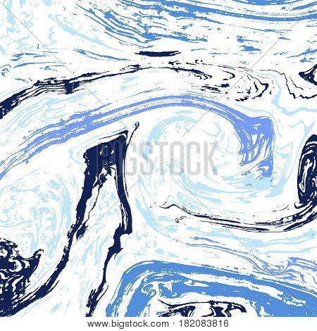 Vector illustration of pastel blue colored hand drawn abstract marble texture.
