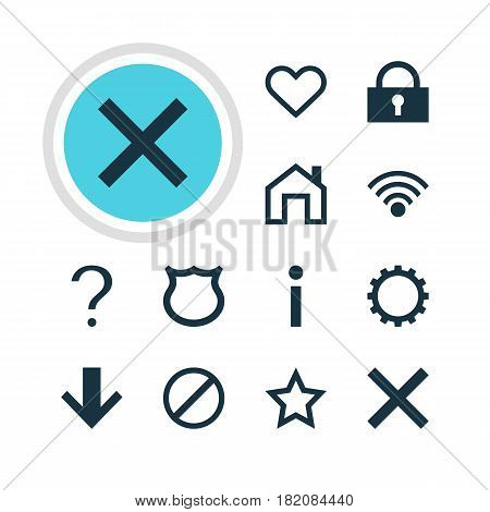 Vector Illustration Of 12 Interface Icons. Editable Pack Of Conservation, Access Denied, Mainpage And Other Elements.