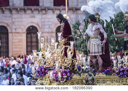 Linares, SPAIN - April 14: Brotherhood of Holy Week call in Spanish 