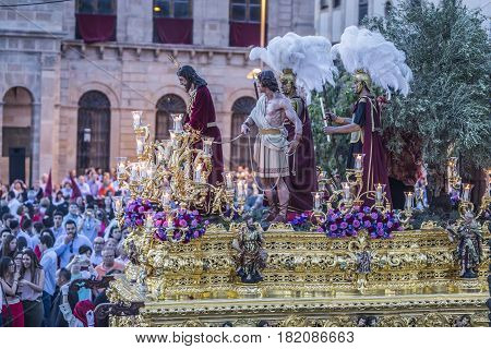 Linares, SPAIN - April 14: Brotherhood of Holy Week call in Spanish 