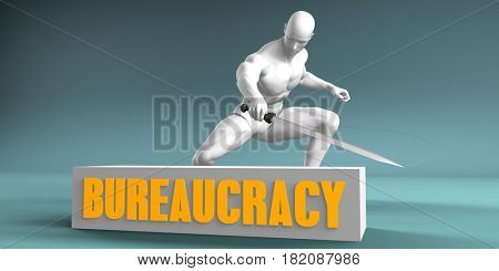 Cutting Bureaucracy and Cut or Reduce Concept 3D Illustration Render