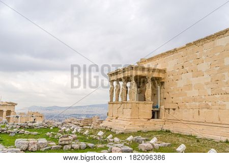 columns of the Acropolis (Propilea) Athens Greece