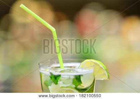 glass of cocktail on bar