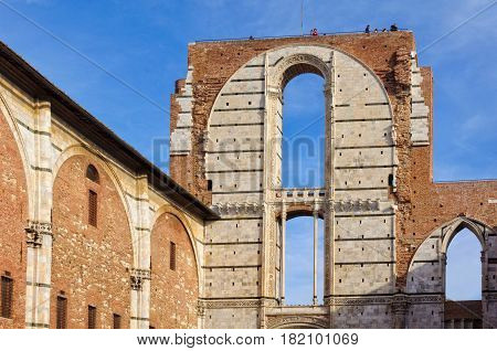 Best view of Siena is from the Viewing Platform Facciatone above the unfinished facade - Siena, Italy