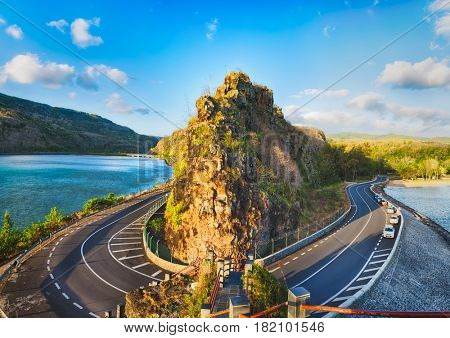 Maconde view point. Mauritius island. Panorama
