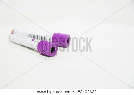 Test tube CBC on white tone in laboratory