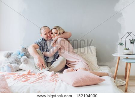 Happy father with his adult beautiful daughter