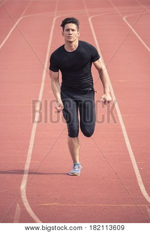 One Young Man Running, Red Running Tracks