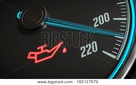 Oil And Engine Malfunction Warning Light Control In Car Dashboar