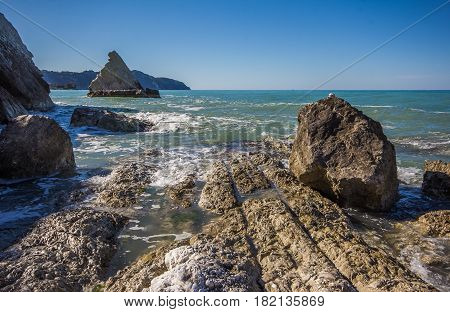 La Vela beach in the Monte Conero park, marche region, Italy