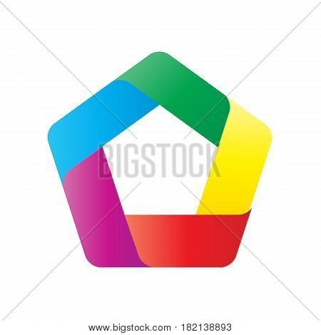 Illustration of the logo in a flat style. Colored.
