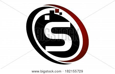 This vector describe about Technology Logo Motion Synergy Initial S