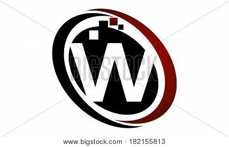 This vector describe about Technology Logo Motion Synergy Initial W