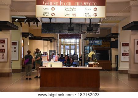 WASHINGTON, DC - APR 15: National Museum of Natural History in Washington, DC, as seen on April 15, 2017. It is administered by the Smithsonian Institution.