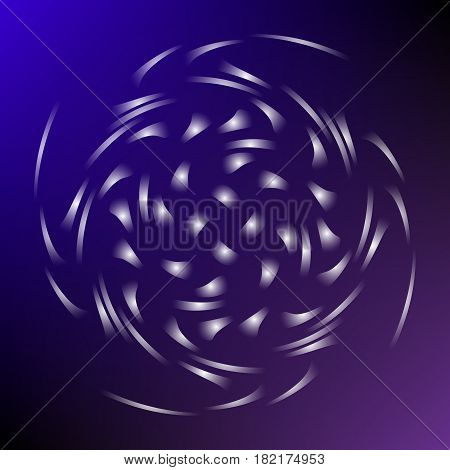 Abstract background. Vector illustration with twirled metal shapes on blue and violet