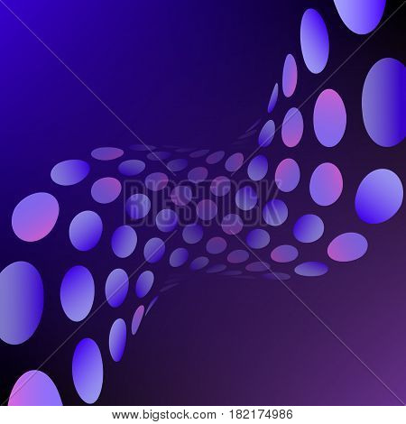 Abstract background. Vector illustration with twirled circles on blue and violet