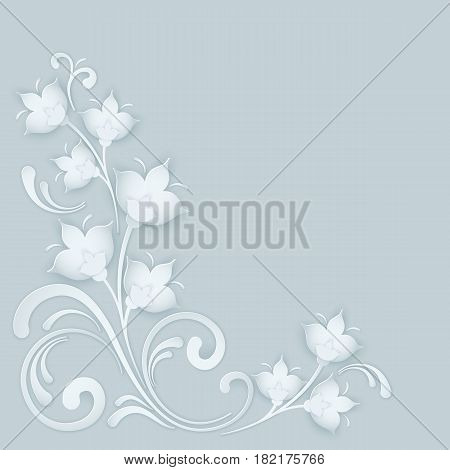 Paper flower background. Vector soft shadow illustration