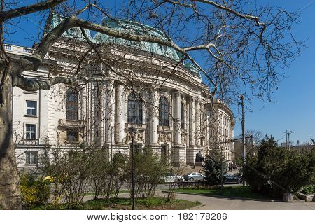 SOFIA, BULGARIA - APRIL 1, 2017: Amazing view of University of Sofia St. Kliment Ohridski, Bulgaria