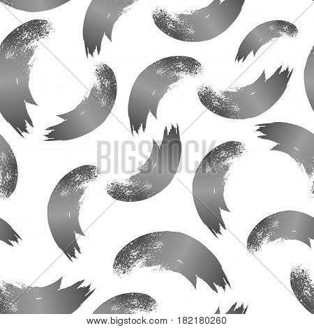 Vector seamless pattern with brush stripes and strokes