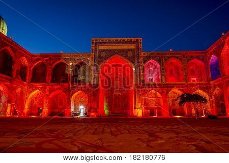 Sher-dor Madrasah At Night, Samarkand, Uzbekistan