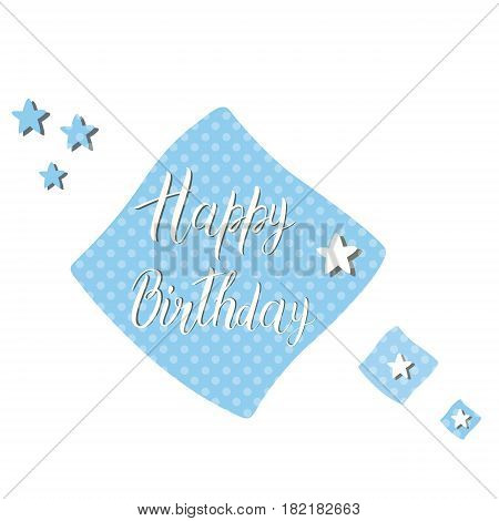 Happy Birthday card vector illustration retro style calligraphy letters