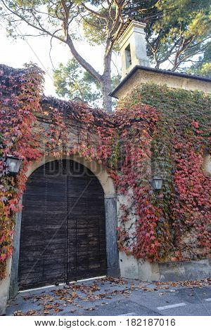 Albiate (Monza Brianza Lombardy Italy): exterior of the historic Villa Airoldi at fall