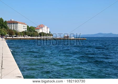 Waterfront of Zadar facing the Adriatic Sea Croatia