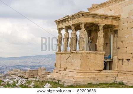 columns of the Acropolis (Propilea) Athens Greece