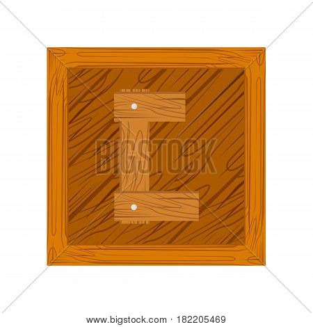 wooden alphabet C letter icon isolated on white background