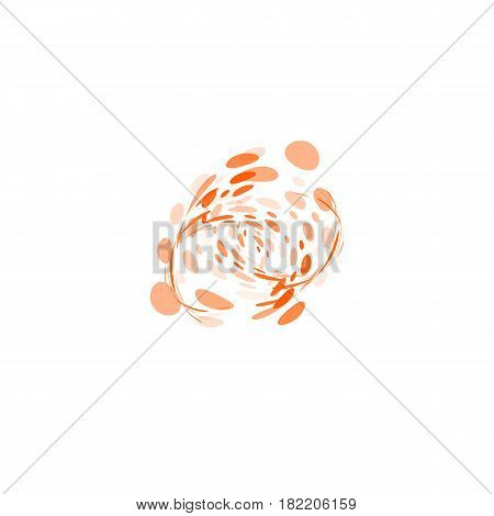 Isolated abstract colorful unusual shape logo of bubbles, dotted logotype on black background vector illustration.