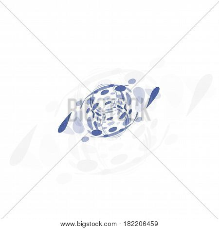 Isolated abstract colorful unusual shape logo of bubbles, dotted logotype on black background vector illustration.
