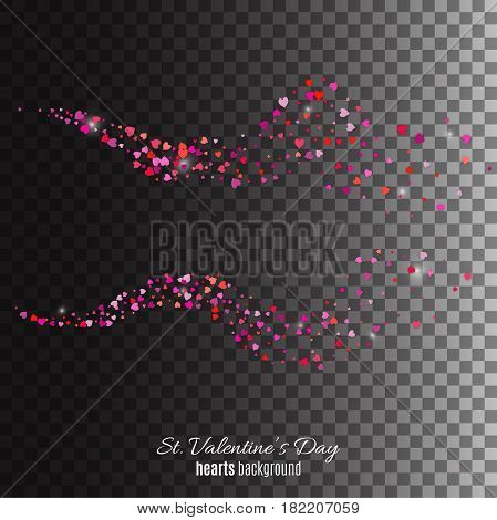 Hearts dust abstract St. Valentine's Day background. Stock vector