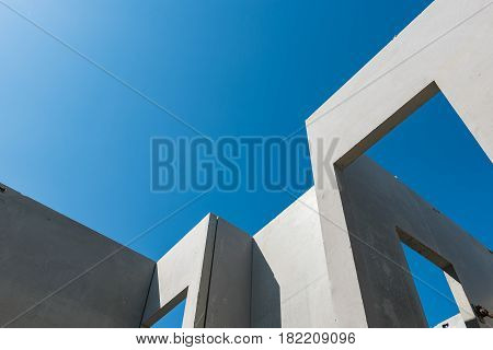 Construction Site With Concret Precast Wall