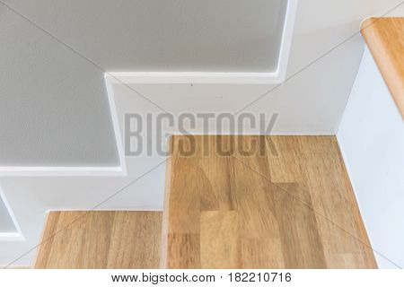 Modern Stair Design With Wooden Tread And White Riser