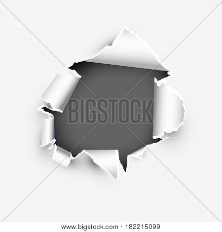Torn page banner template with copyspase vector illustration isolated on white background.
