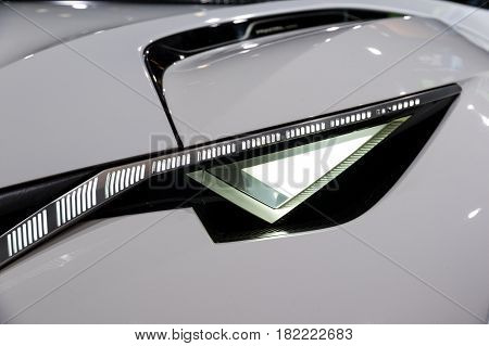 Peugeot Fractal Car Headlight Close Up