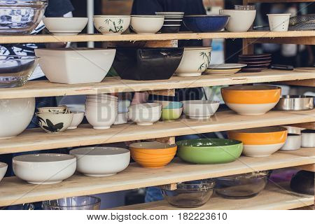 Asian art Bowl collection various type size and style for food