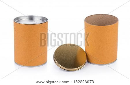 Blank Tincan Metal Tin Can on white background. canned